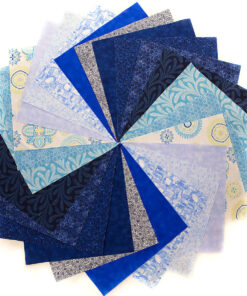 Different Pieces of Blue Splash Quilt Fabric Squares