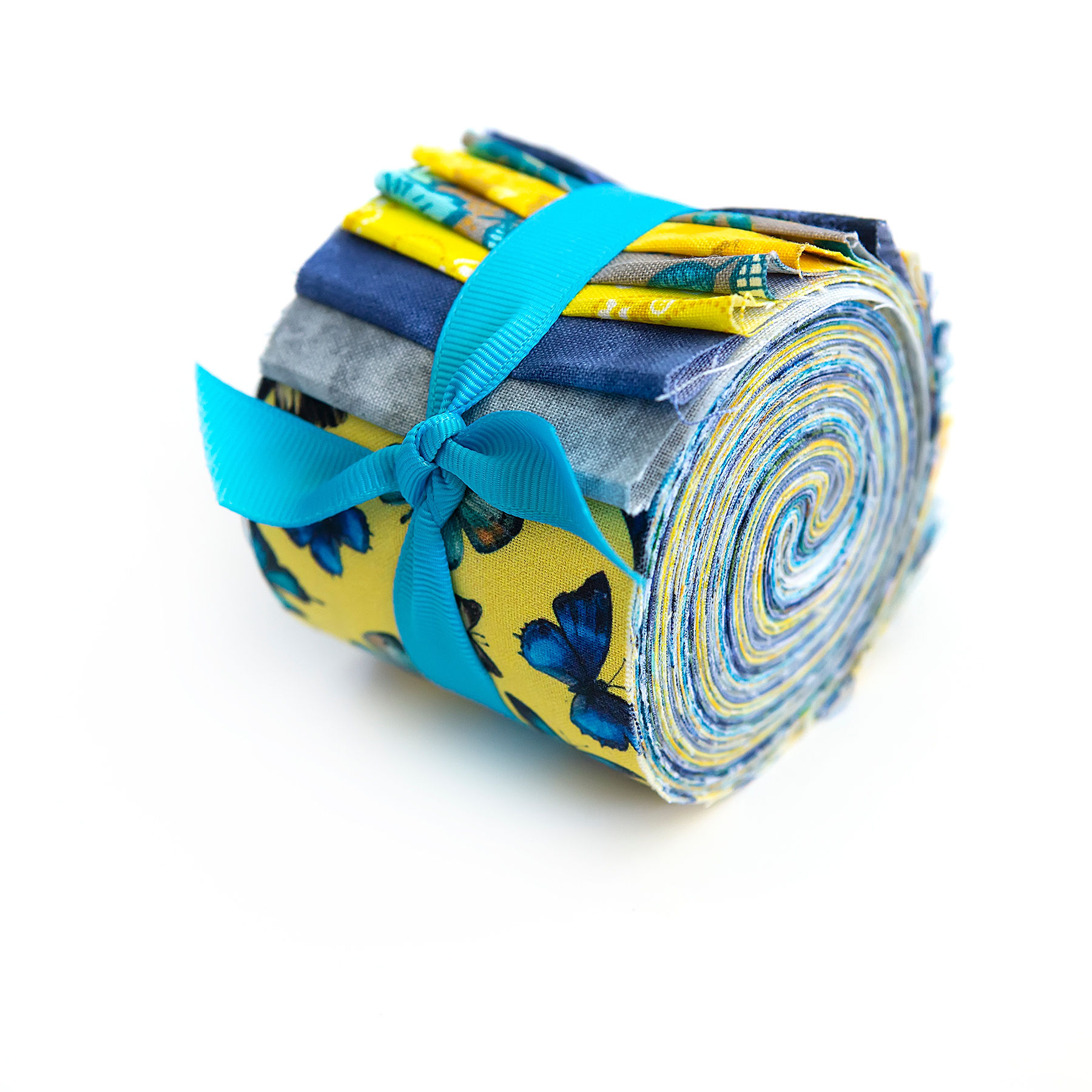 2.5 Inch Floral Butterflies Jelly Roll Fabric Quilting Strips - 1 Roll