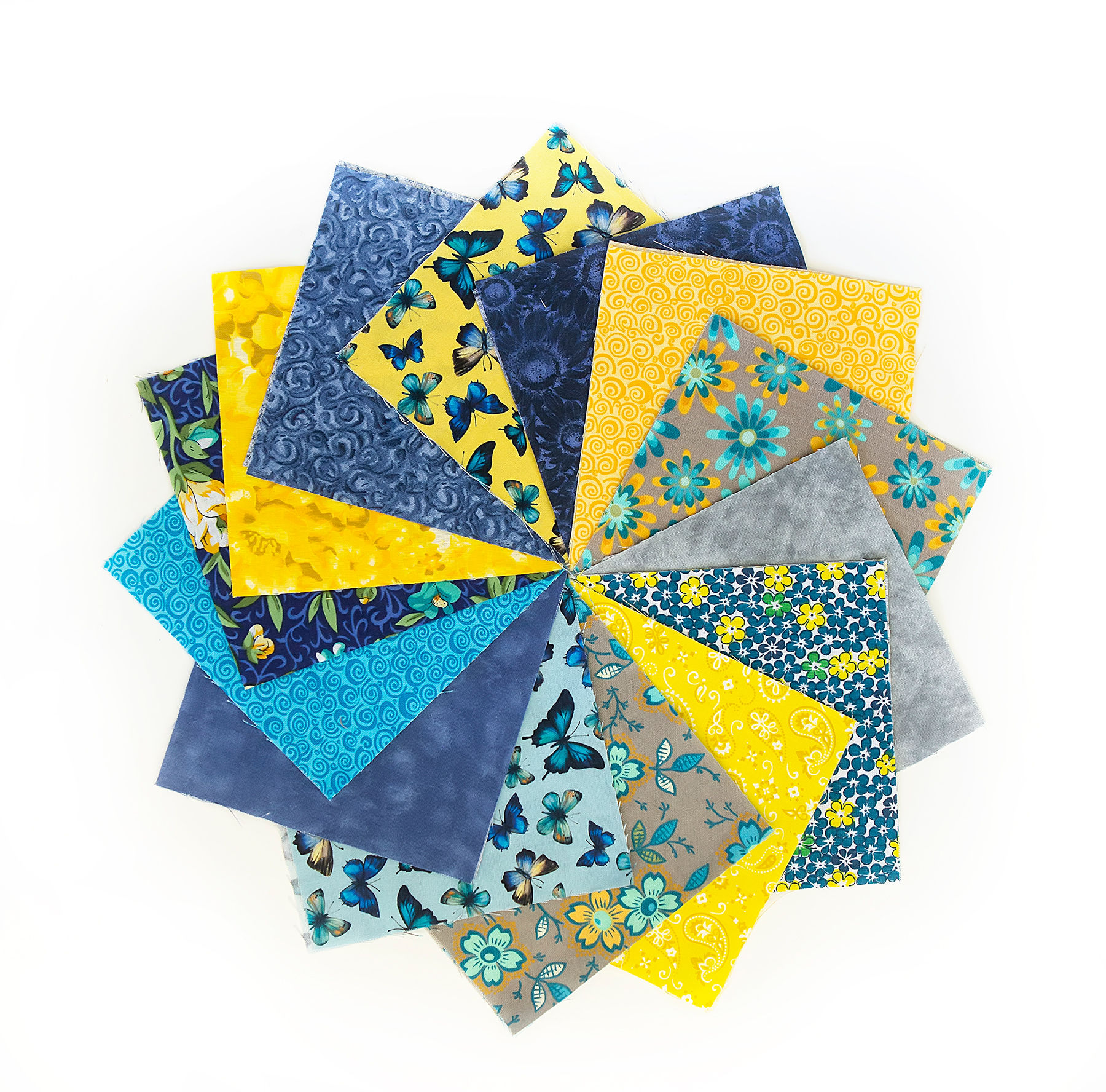 98 Piece Floral BUTTERFLIES Pre-Cut Charm pack 5 x 5 Inch Quilt Fabric Squares