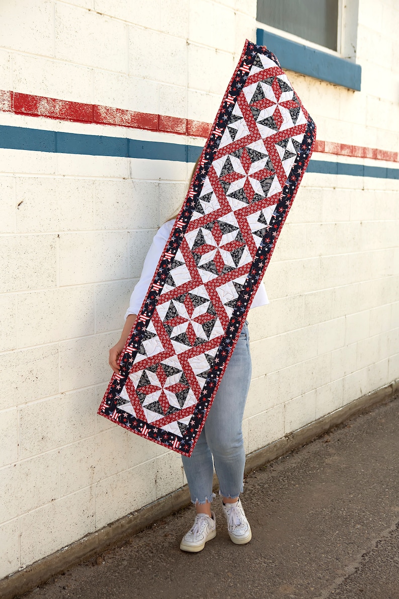 Sparklers Patriotic Table Runner Quilt Kit -  ALL PRE CUT