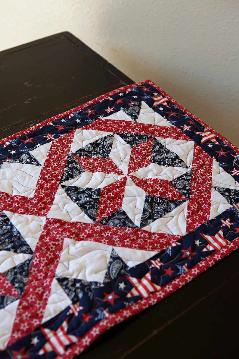 Sparklers Patriotic Table Runner Quilt Kit -  ALL PRE CUT