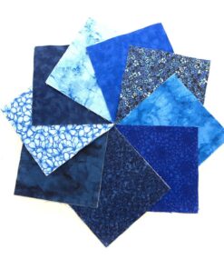 All BLUE 90-piece pre-cut charm pack 5 inch squares
