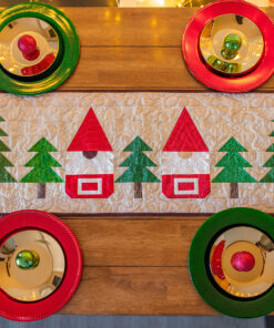 HO HO GNOME CHRISTMAS TREES Patchwork Table Runner Kit - ALL PRE CUT