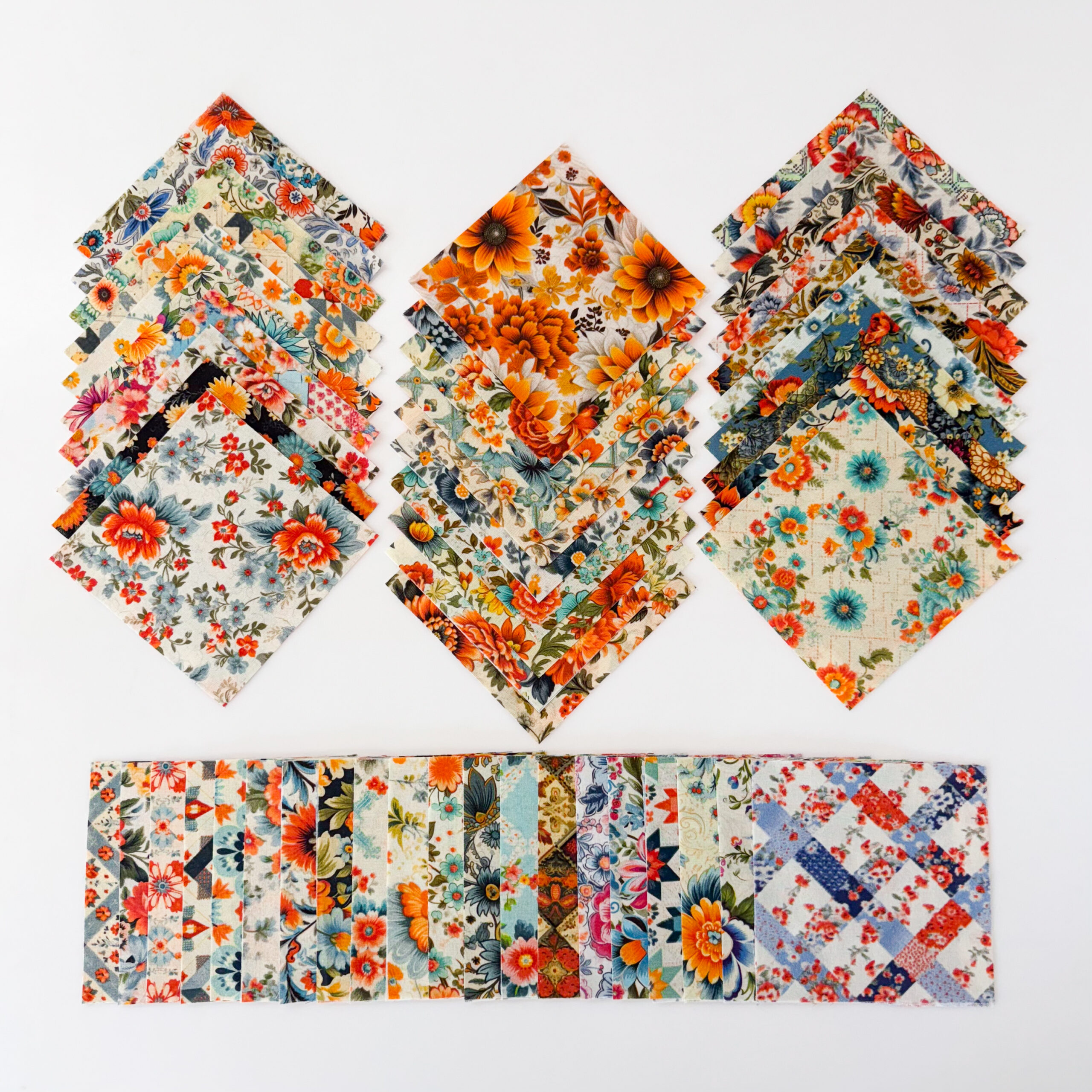 Cottage Florals Charm Pack – 102 Pre-Cut 5" Squares