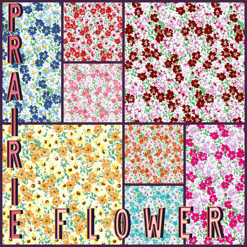90 Prairie Flower Charm Pack – 102 Pre-Cut 5" Squares