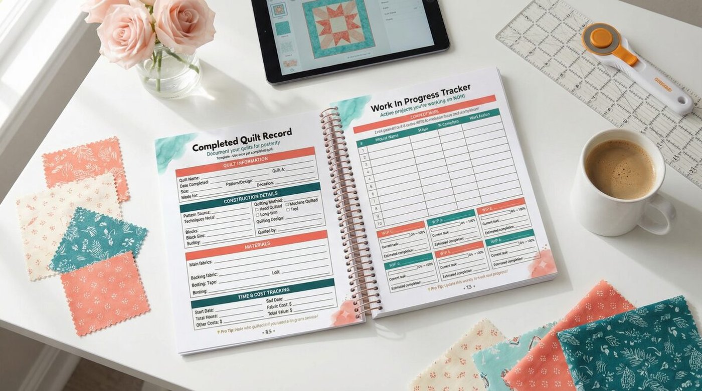 Planner on Quilting Desk